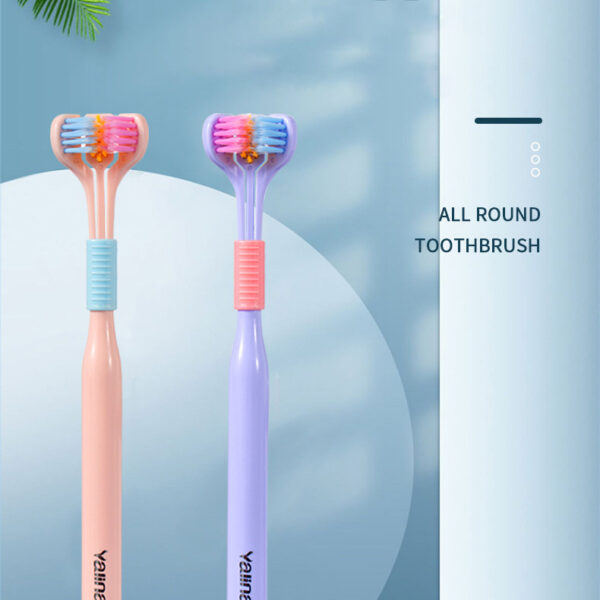 Three-sided Macaron Soft Bristle Toothbrush - Image 3